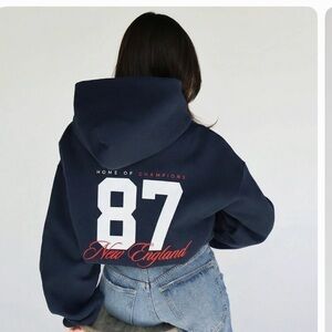 1987 LIMITED SOLD OUT New England Champion Navy Hoodie Size: L unisex oversized